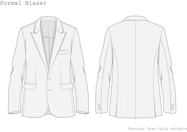 Fomal Blazer Technical Hand Draw