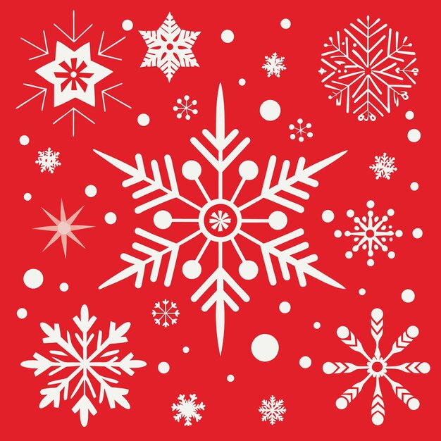 Premium Vector Fond avec flocons Version rouge