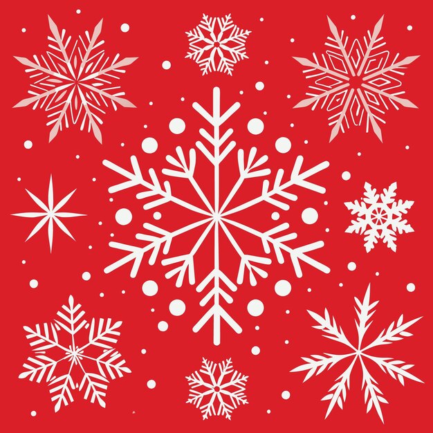 Premium Vector Fond avec flocons Version rouge