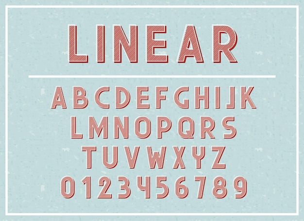 Шрифт и буквы abc печатают векторную иллюстрацию типографики. Шрифт ретро типа, винтажный алфавит. Шрифт строчными английскими буквами