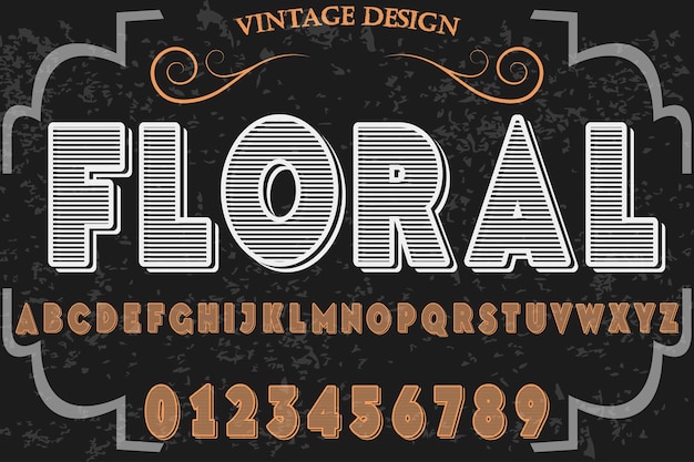 Vector font alphabet handcrafted vector named floral