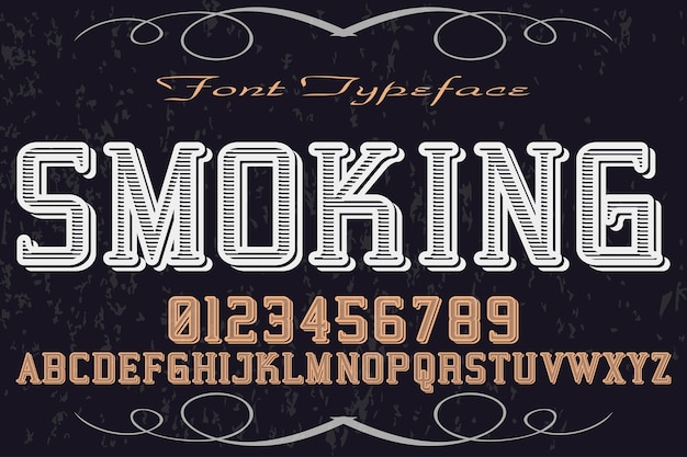 font alphabet handcrafted vector named smoking