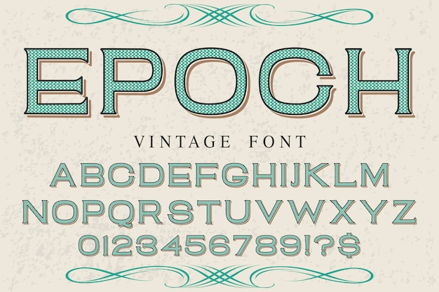 Vector font alphabet script typeface handcrafted handwritten label design named epoch