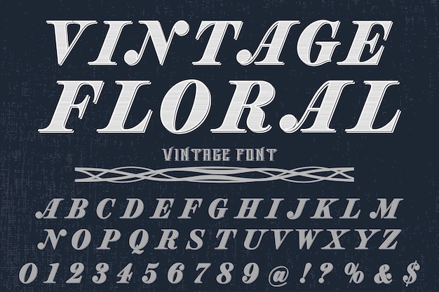 Vector font alphabet script typeface handcrafted handwritten    vintage floral