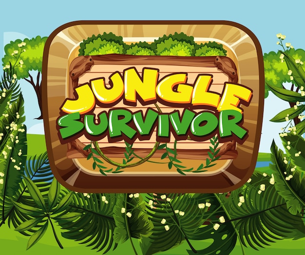 Font design for jungle survivor with forest