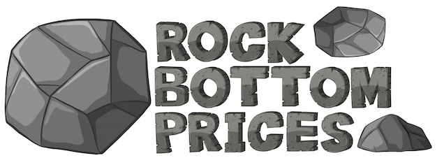 Font design for rock bottom prices