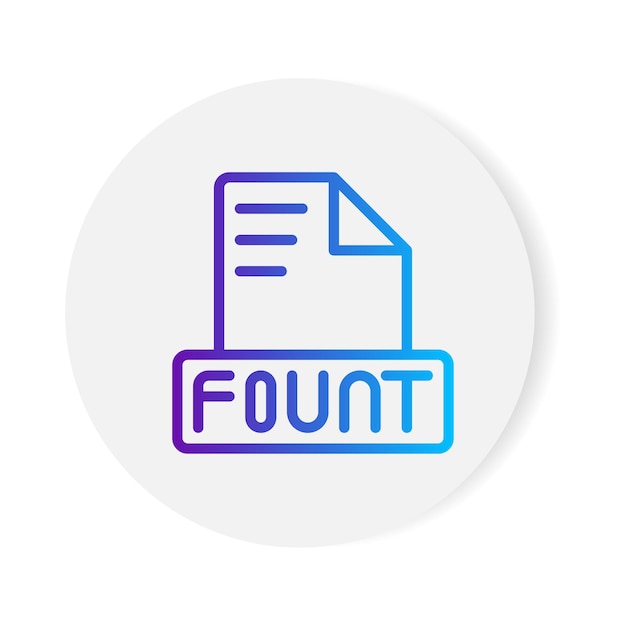 Font document formaat bestand icoon met gradiënt contouren vector illustratie