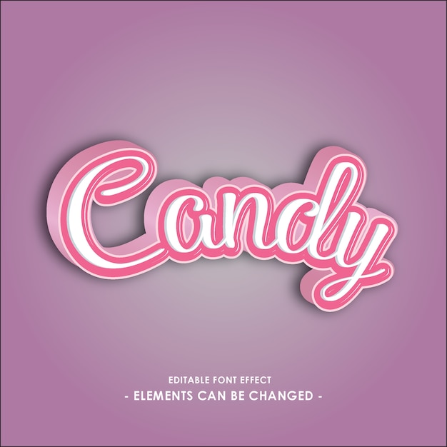 Font effect for candy products