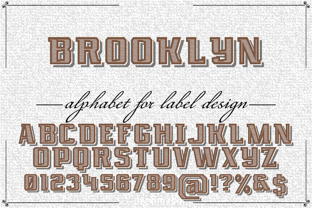 Vettore carattere grafico stile brooklyn