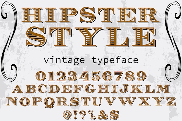 Carattere hipster etichetta design artigianale stile hipster
