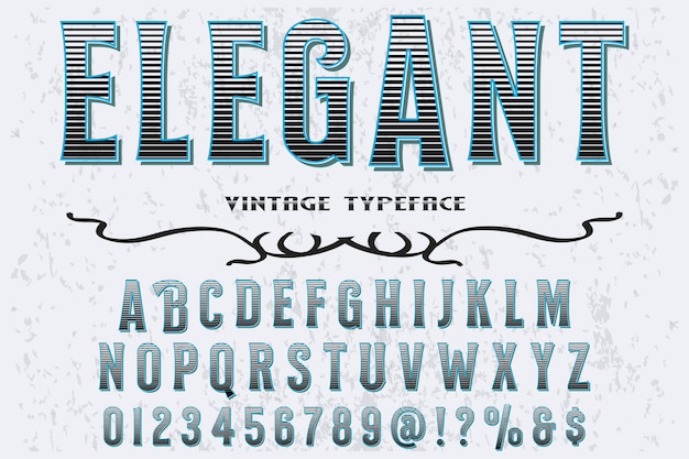 Vector font handcrafted typeface named elegant