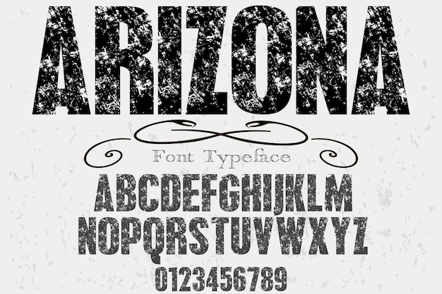 Fonte tipografica arizona disegnata a mano della fonte di vettore della fonte