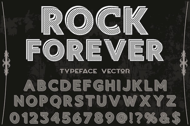 Vettore il design dell'etichetta di font rock per sempre