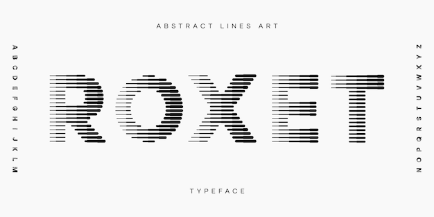 Vector font set monogram logo lines abstract art modern alphabet typography typeface vector illustration