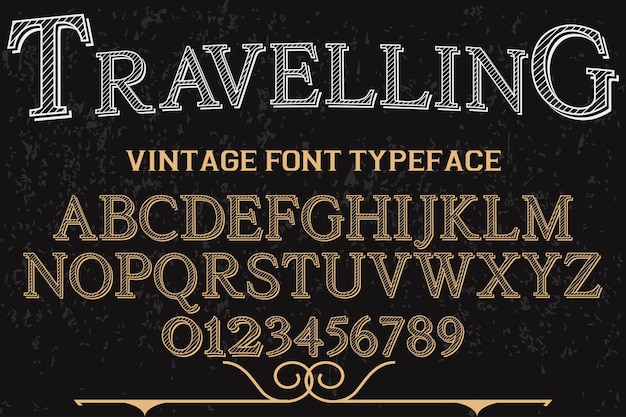 Font shadow effect typography design traveling