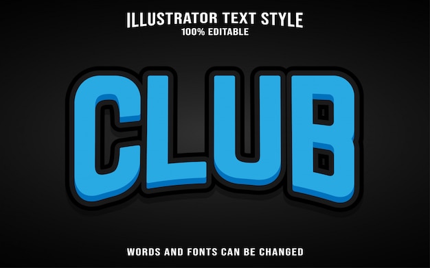 Font text style template - Club