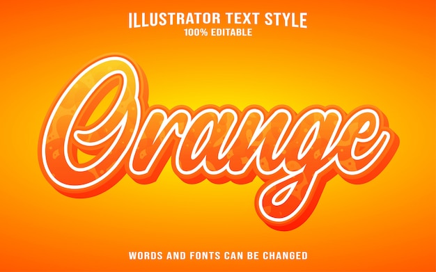 Font text style template - orange