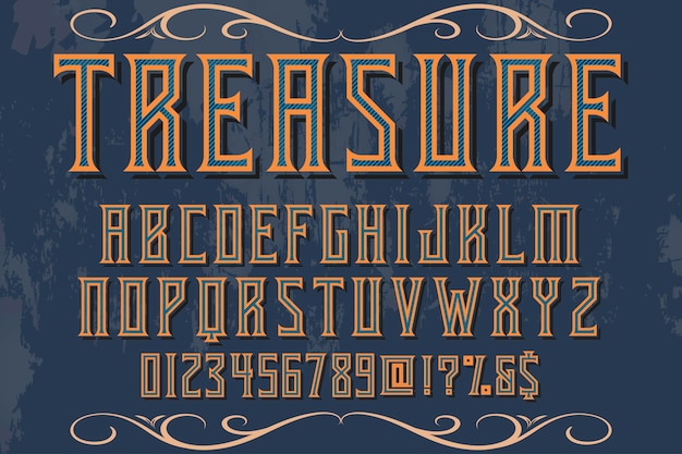 Vector font typography design treasure