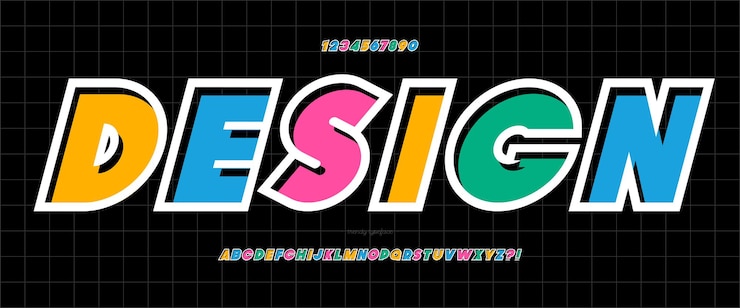 Vector 인포그래픽 모션 그래픽 비디오 프로모션 장식 로고타입 포스터 티셔츠 책 애니메이션 배너 게임 인쇄 10eps를 위한 글꼴 벡터 대담한 경사 스타일 유행 인쇄술