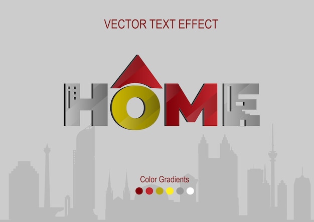 font vector effect 3d home