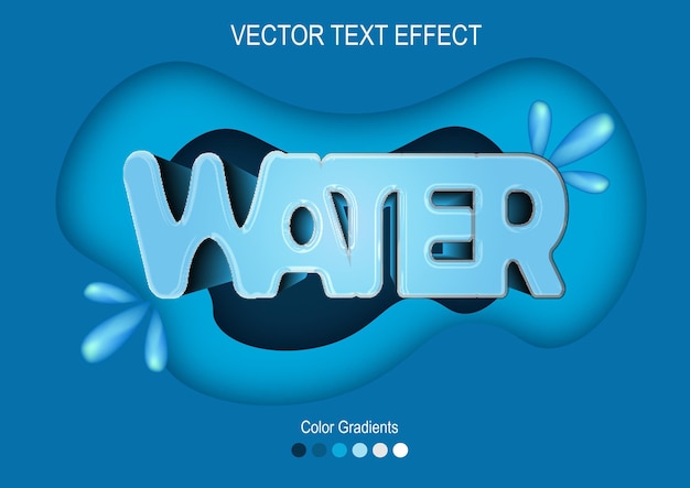 Font vektor water blue