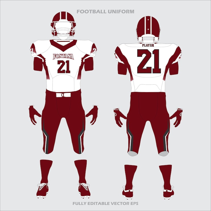 Vector fontana american football uniform design template