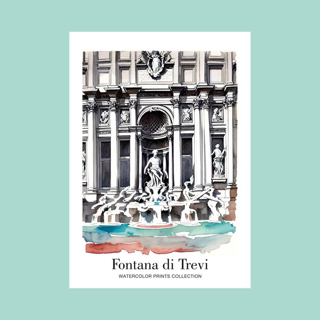 Vector fontana di trevi illustration