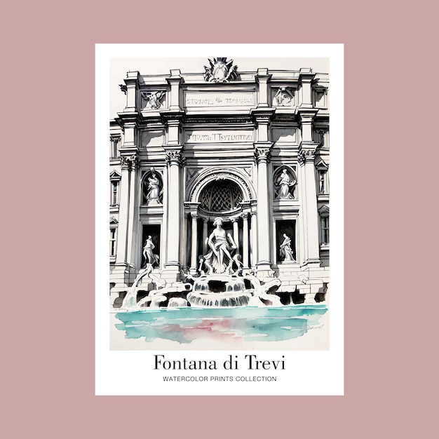 Vector fontana di trevi illustration