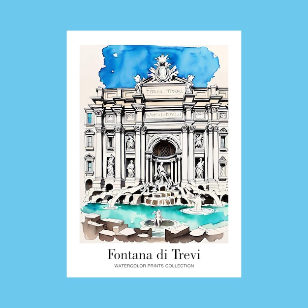 Vector fontana di trevi illustration