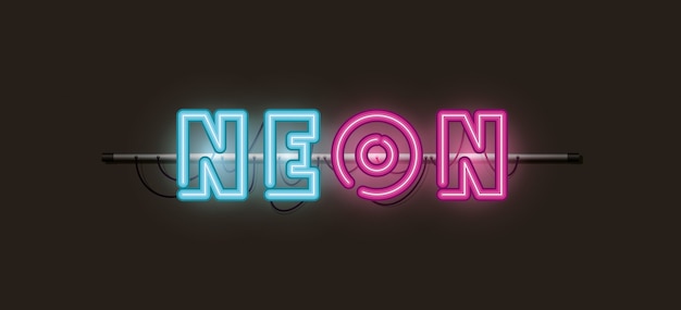 Icone di luci al neon di caratteri