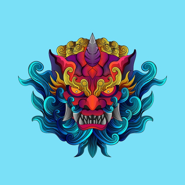 Foo dog chinese lion culture illustration esport mascot logo