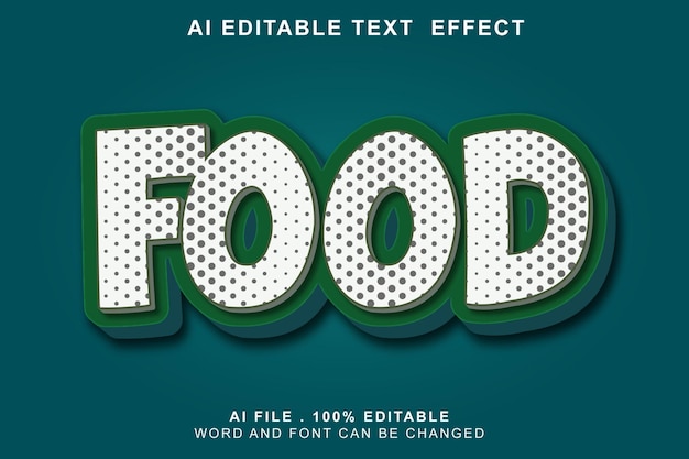 Food 3d text effect