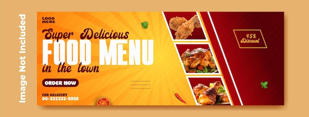 Vector food ads cover template design