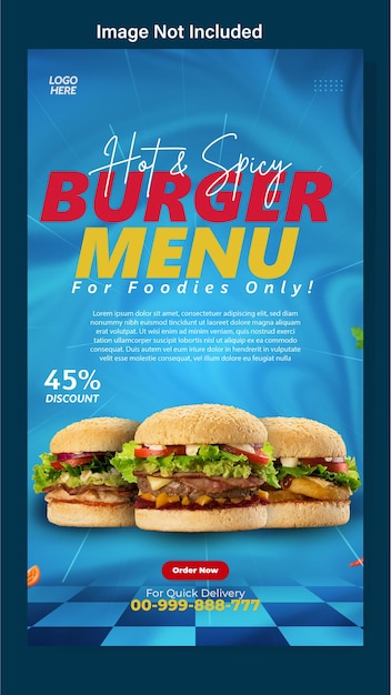 Vector food ads instagram story template design