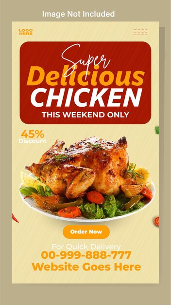 Food ads promotional story template design