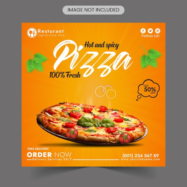 food advertising on social media and template for an instagram banner post