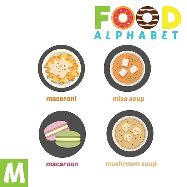 Vector food alphabet