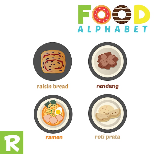 Vector food alphabet