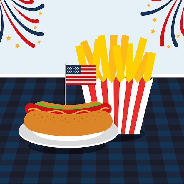 Vector food american independence day