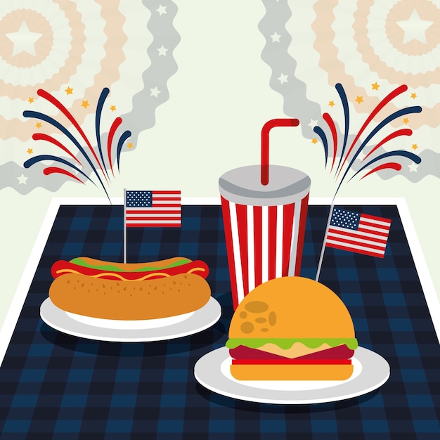 Vector food american independence day