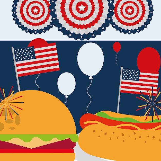 Vector food american independence day