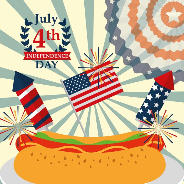 Vector food american independence day