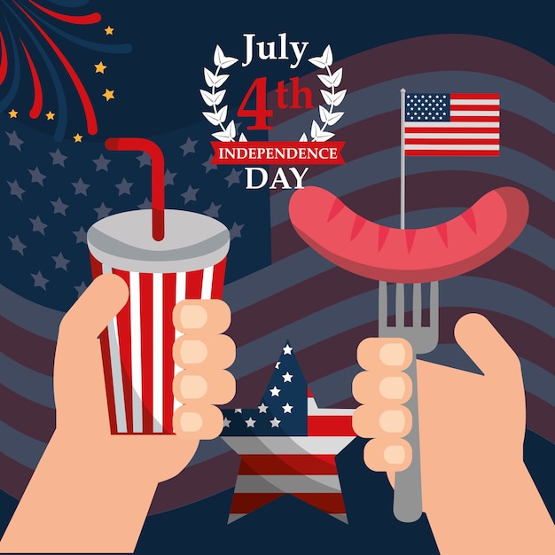 Vector food american independence day