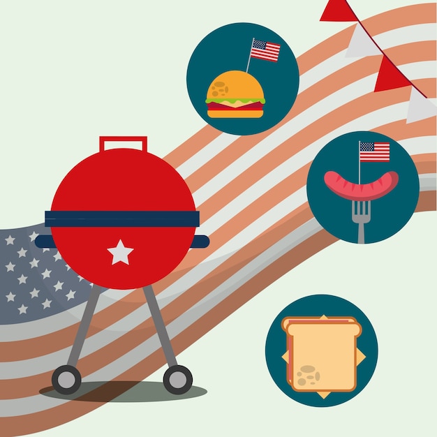 Vector food american independence day