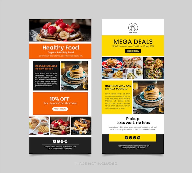 Food and Beverage Email Newsletter Template Food Promotion Template Email Marketing Landing page