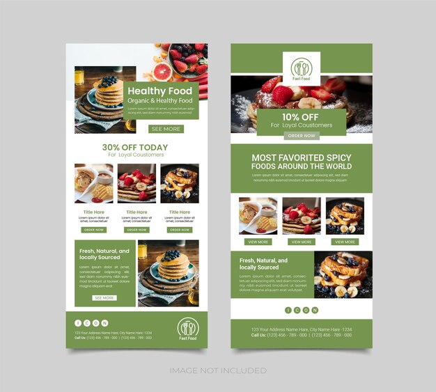 Food and Beverage Email Newsletter Template Food Promotion Template Email Marketing Landing page