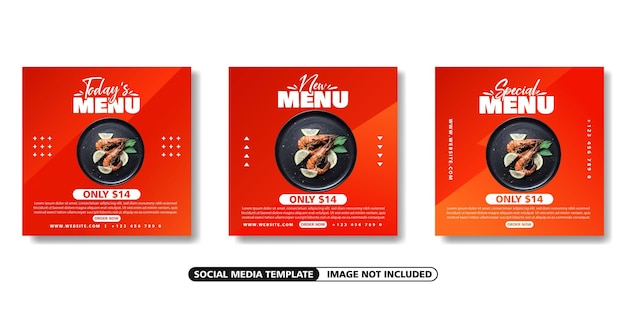 음식 및 요리 소셜 미디어 Instagram 피드 게시물 배너 템플릿