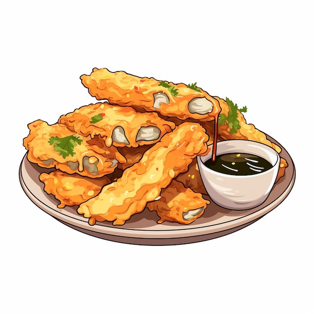 Food asian cuisine restaurant tempura vector japanese shrimp traditional illustration japa