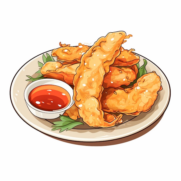 Vector food asian cuisine restaurant tempura vector japanese shrimp traditional illustration japa