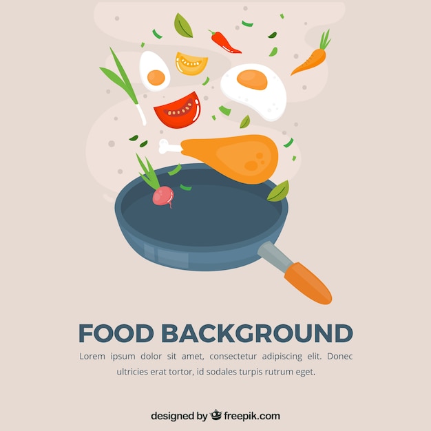 Vector food background with flat design